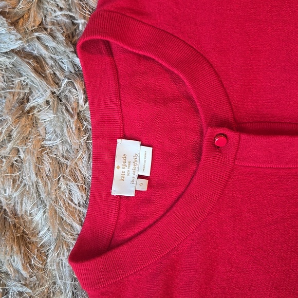 Kate Spade red cardigan with bow details - Picture 2 of 14